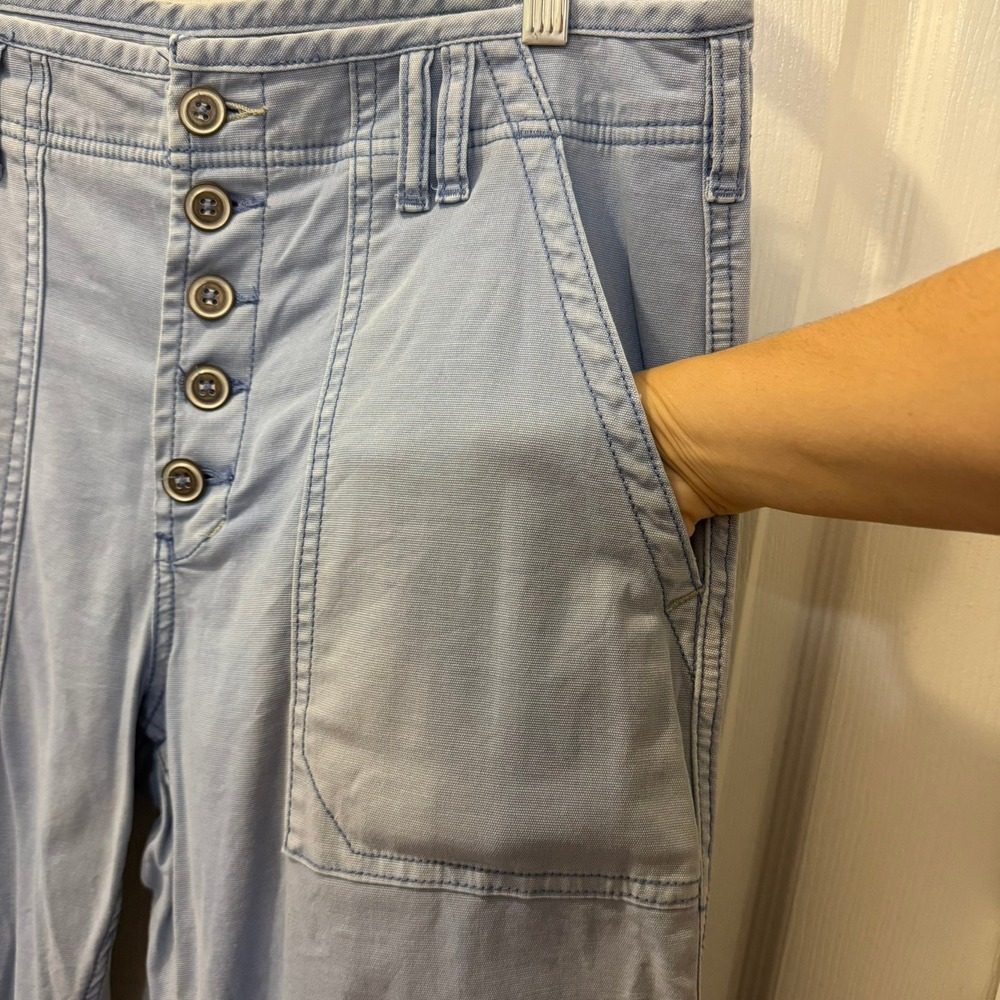 Anthropology x Pilcro‎ The Wanderer Light Blue Chambray Pants Size 31 Relaxed - Picture 3 of 16